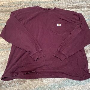 Carhartt Men's Burgundy Long Sleeve Tee